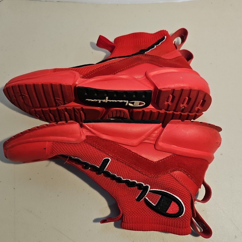 Men's Champion RF Mid Pull On Mid Top Lifestyle Sneaker Red Size 10 M - Picture 6 of 9